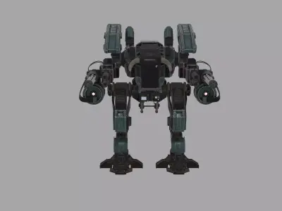 Heavy Combat Mech  SciFi Military Robot 3D Model 3D model