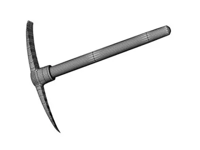 pickaxe wooden sword Low-poly 3D model