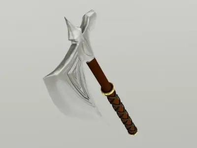 One-Handed Battle Axe Low-poly 3D model