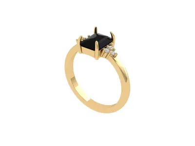 Radiant Solitaire Ring 3D print model 4