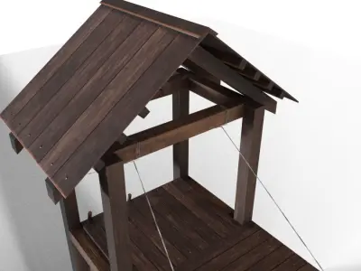 Tower siege medieval Low-poly 3D model