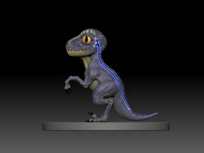dino blue 3d print Free 3D print model
