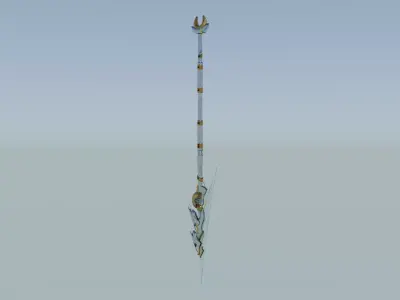 Sci-Fi Cyber Spear Low-poly 3D model