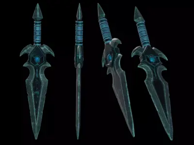 Stylized dark fantasy dagger Free low-poly 3D model