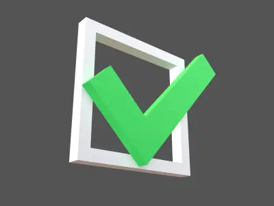 Checkbox with Tick Symbol v1 002 Low-poly 3D model