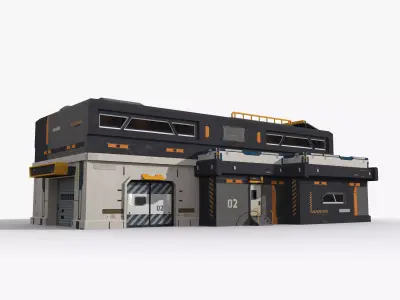 Sci-Fi Industrial x5 Low-poly 3D model