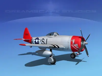 Republic P-47D Thunderbolt V02 3D model