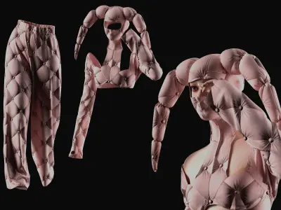 Sci-fi Fashion women Outfit 3dmodel Low-poly 3D model
