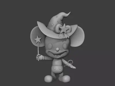 Halloween wizard mickey mouse 01 3D print model