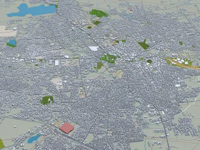 Hubli Dharwad Karnataka 20km AI Low-poly 3D model
