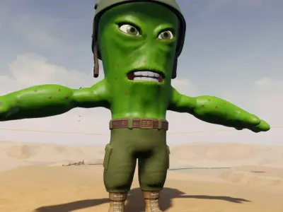 Cactus soldier 1 Free low-poly 3D model