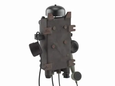 Vintage Mining Rotary Telephone 1940s 3D model
