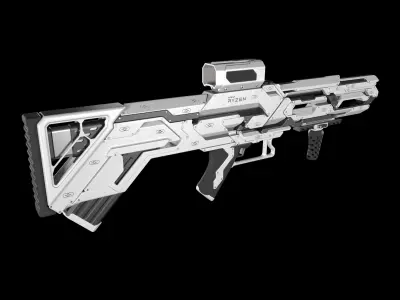 Sci-fi concept Rifle Free 3D model
