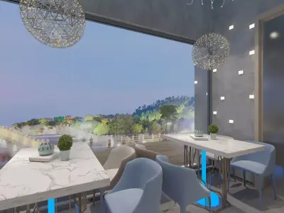 Bar-Restaurant with Music Scene 3D model