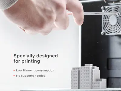 Free 3D Print miniature building RB-US-NY-100 Free 3D print model purchase