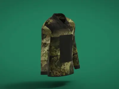 Military Outfit - T-shirt Low-poly 3D model 23