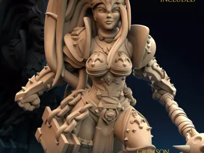 Armored Warrior Crimson Morning Star E 3D print model purchase