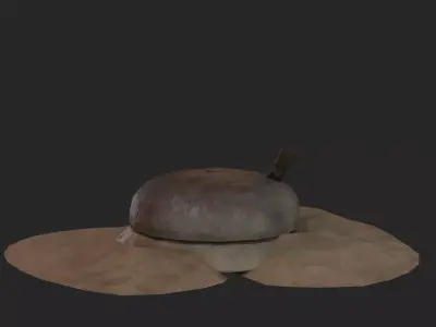 Traditional Grinding Stone 3D Model Low-poly 3D model