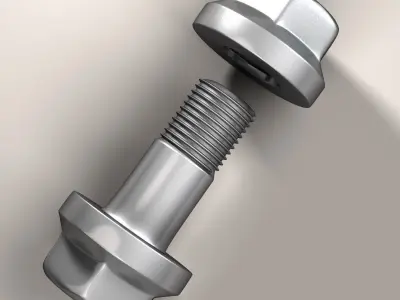 Nut and bolt 3D model by yaschan