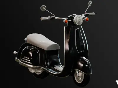 City Scooter - Rigged BP Controllable with Skins Low-poly 3D model