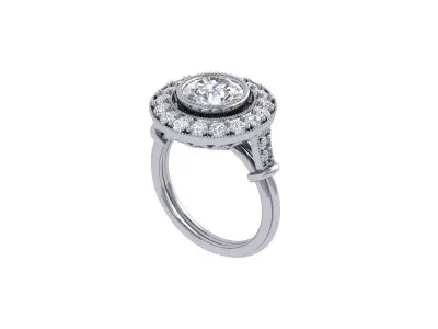 Solitaire Engagement Art Deco Ring 3D print model 71