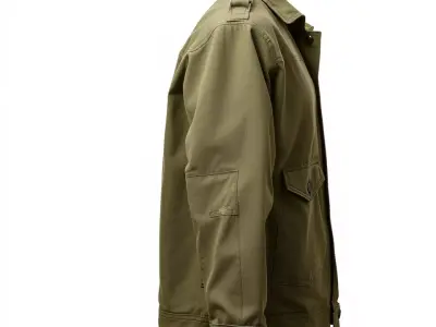 Olive Military Jacket model pack Low-poly 3D model