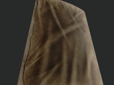 Slavic square leather shield- base Low-poly 3D model