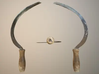 Old Sickle Low-poly 3D model