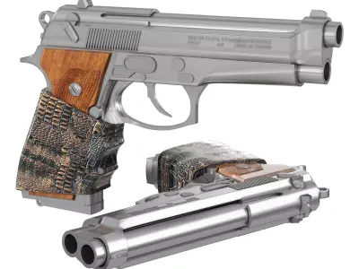 Firearms Pistol Beretta 92FS  Low-poly 3D model