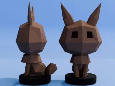 Low-poly fox Low-poly 3D model purchase