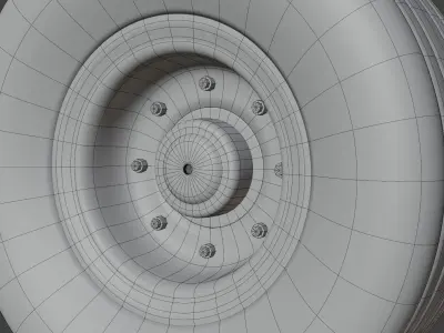 A Cartoon Truck Wheel and Tyre 3D model