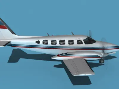 Piper PA-31-350 Navajo Chieftain V04 3D model