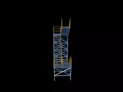 Industrial stair 3D model