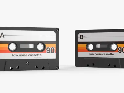 Cassette Tape - 70s A 3D model