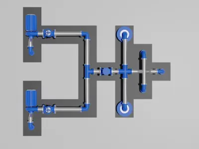 Seamless Tiled Water Facility Objects Low-poly 3D model
