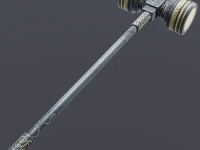 Hammer 04 Low-poly 3D model