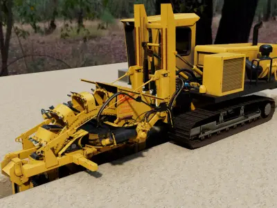 Wheel Trencher Low-poly 3D model