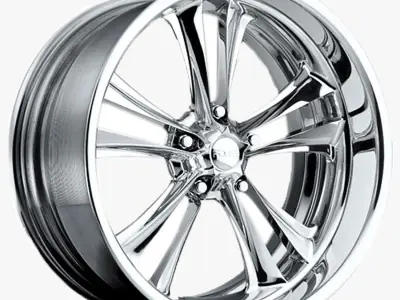 FOOSE Knuckle Wheel 17x7 Chrome 3D model