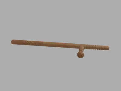 wooden police baton Low-poly 3D model