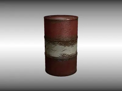 oil-drum old rusty canister Free low-poly 3D model