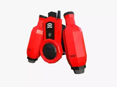 Jetpack Low Poly H02 - SciFi Character Design Low-poly 3D model