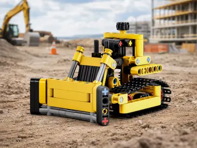 Tracked Bulldozer Toy Low Poly 3D Model Low-poly 3D model