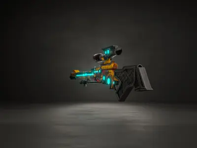 3D Gun Model Low-poly 3D model purchase