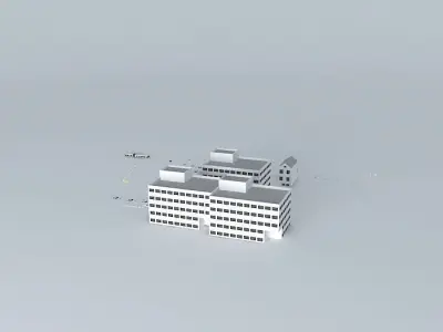 Movie Set group of buildings 3D model