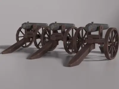 Cannon 01 Low-poly 3D model