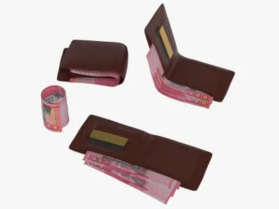 Dominican 1000 Pesos Wallet Money Purse 3D model