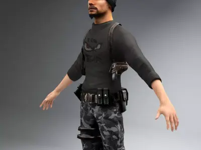 The Dude Rigged Low-poly 3D model