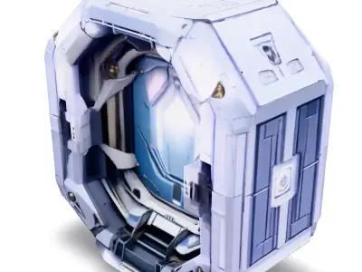 SciFi Airlock Entrance HighPoly Low-poly 3D model