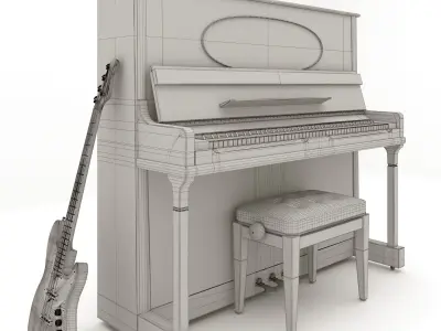 Raelistic guitar and piano 3D model