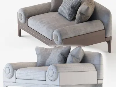 Bolsters Armchair 3D model